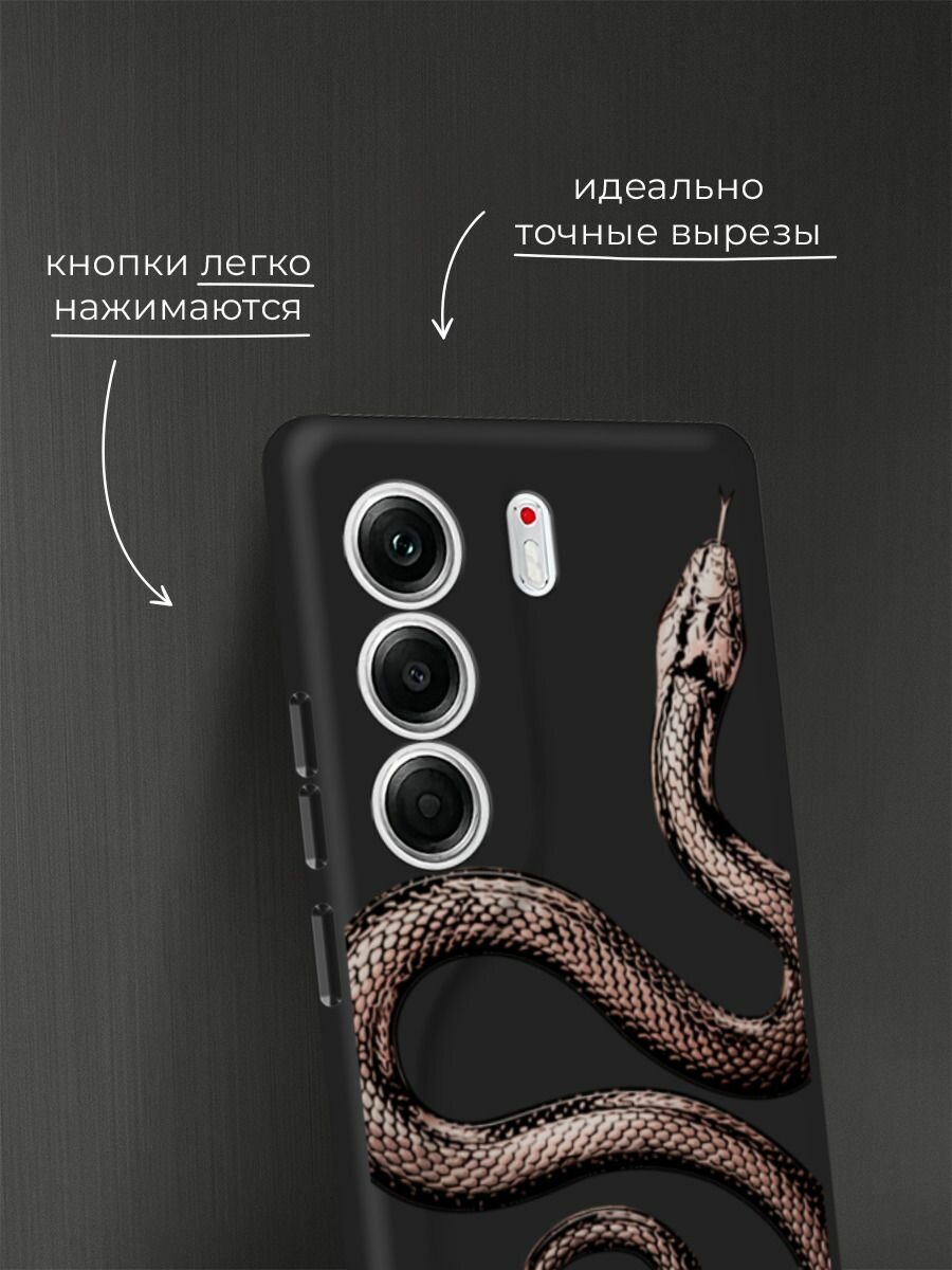 Чехол на Tecno Camon 40 Pro 5G / Текно Камон 40 Про 5G с принтом Rose snake 2 — фото 1