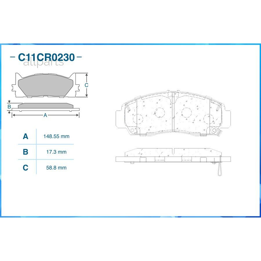 CWORKS C11CR0230 Тормозные колодки передние, Low Metallic