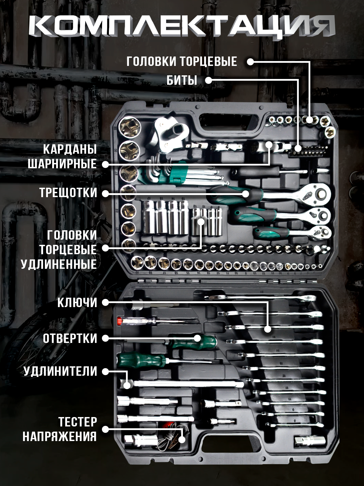 Набор инструментов для автомобиля от FIXMASTER 121 предмет — фото 1