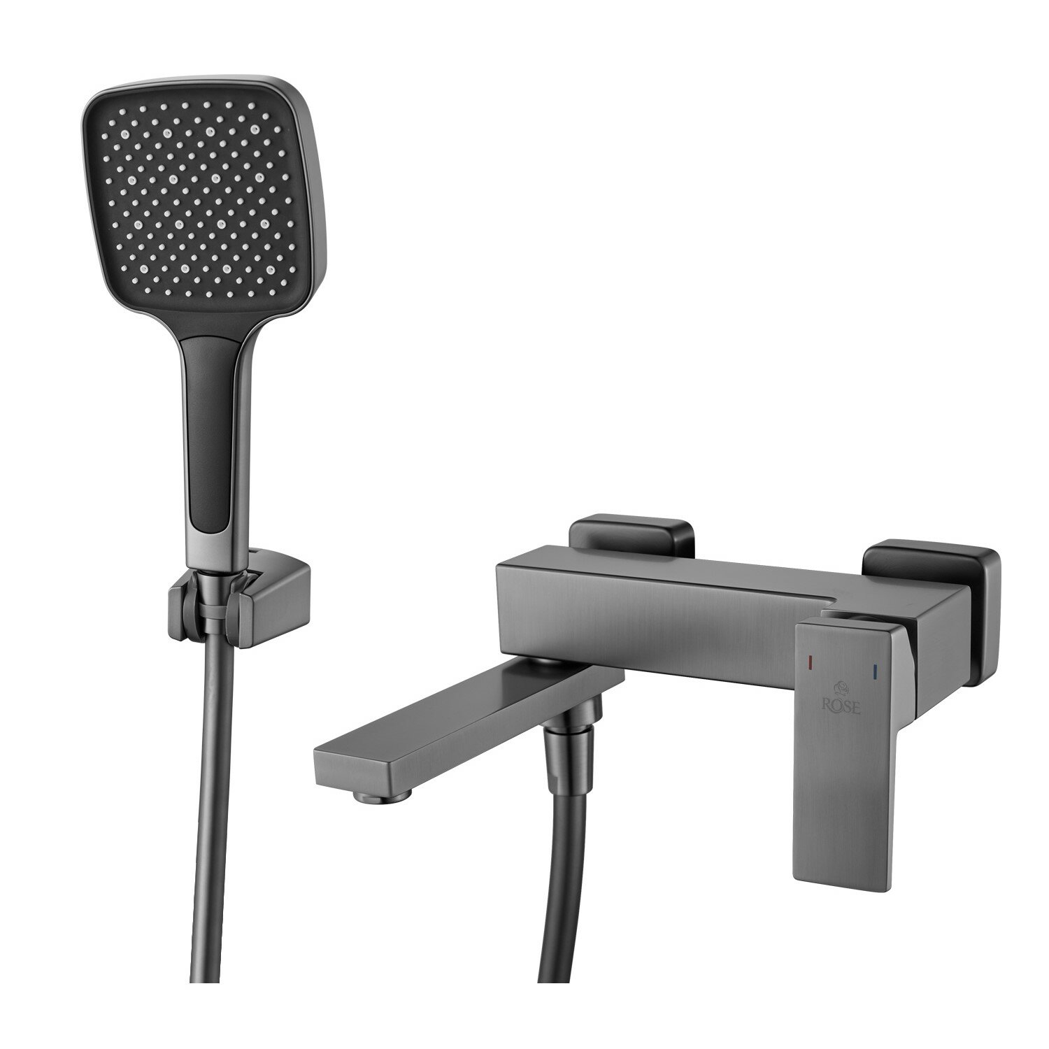 Смеситель для ванны Rose R2802T, оружейная сталь