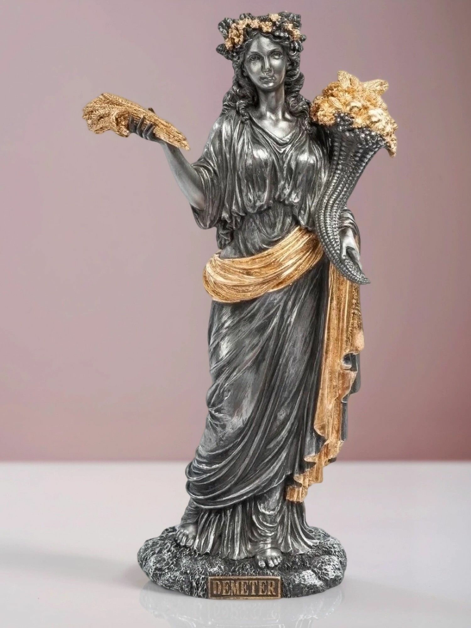 Статуэтка Деметра богиня плодородия, 16.5*11*31см, материал полистоун — фото 1