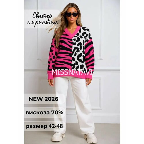 фото Свитер missnatavi, размер one size, , розовый (180)