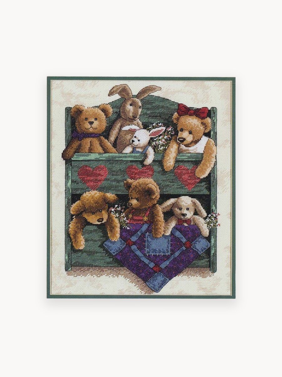 13684 Набор для вышивания крестом "Полка с игрушками",28*33см, DIMENSIONS