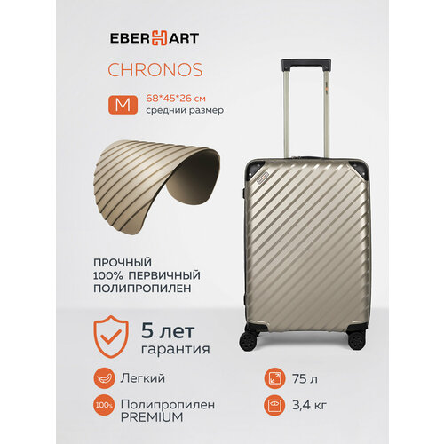 Чемодан Eberhart 75 л размер M синий 47400₽