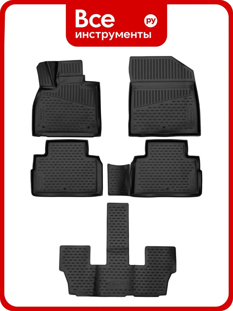 Коврики Element 3D в салон HYUNDAI Palisade /I/ 2018- Внед 7мест 5шт 3DA58777210