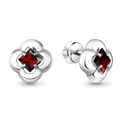 фото Серьги яхонт, серебро, 925 проба, гранат