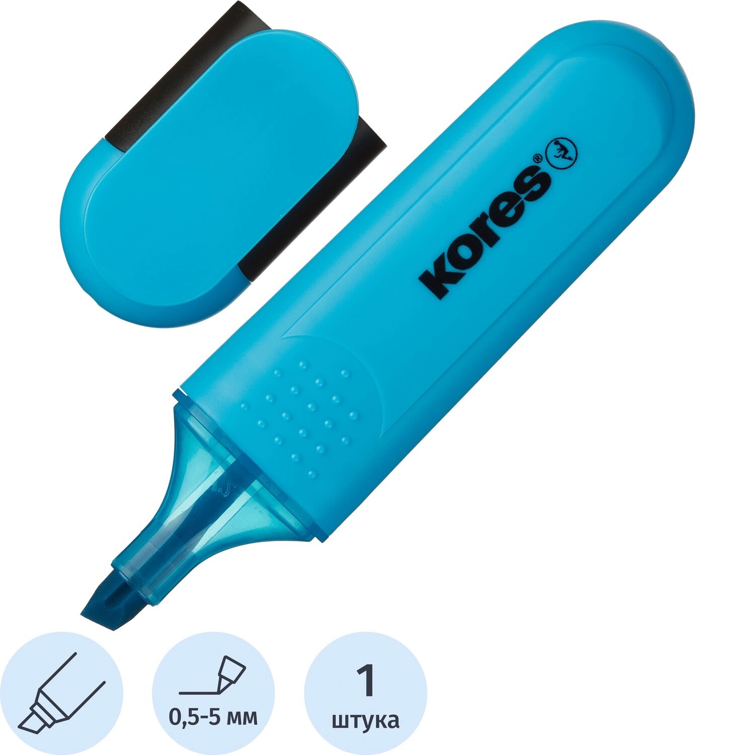 Kores Текстовыделитель Kores Bright Liner Plus синий (толщина линии 0.5-5 мм)