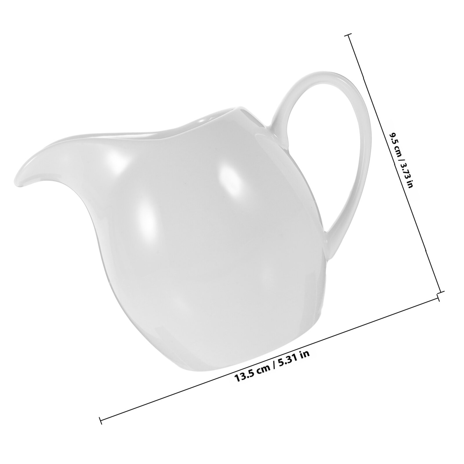 Керамический Соусник Белый Антипроливной С Толстой Ручкой 13.5X9.5CM