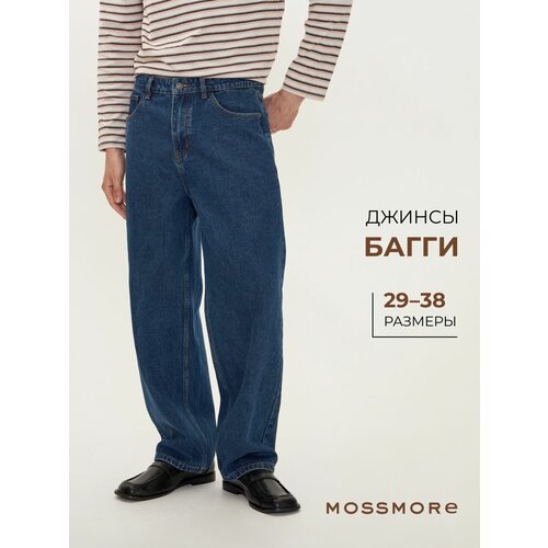 фото Джинсы широкие mossmore, размер 48, blue&green