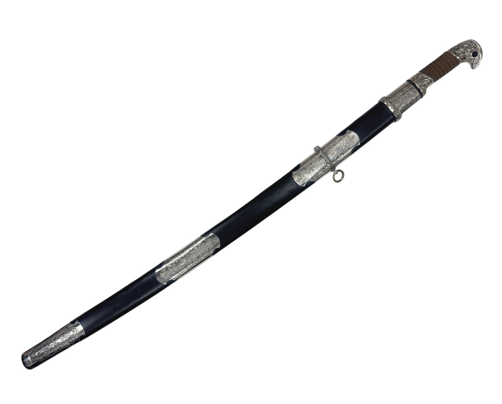 Наградная казачья шашка, образец 1881г, кованая сталь, мельхиор, венге