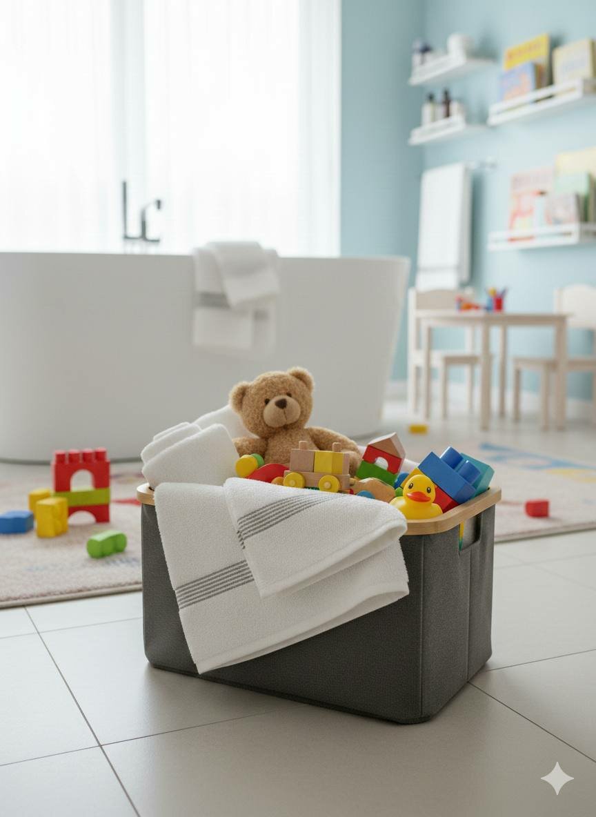 Корзина для хранения с бамбуковым ободком — Складной органайзер для дома