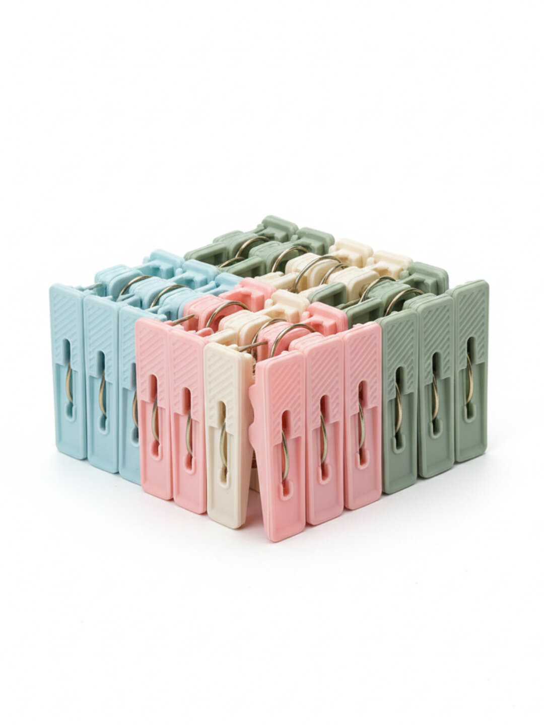 Прочные прищепки с ниткой, 10 штук + нитка, из прочного пластика, не повреждает ткань — фото 1