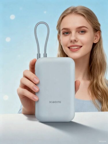 Изображение товара Внешний аккумулятор Xiaomi Mi Power Bank With Cable USB-C 10000mAh Pocket Version Blue(P15ZM)