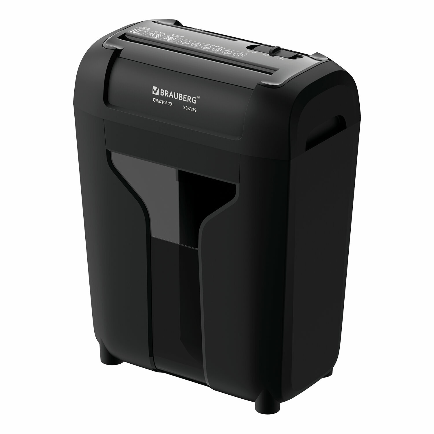 Шредер Brauberg CMK-1017х, 4 уровень секретности, 4х38 мм, 10 листов, корзина 17 л 533129