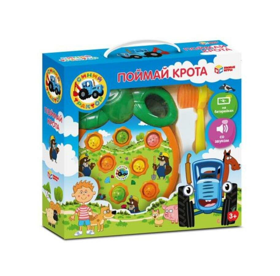 Игра настольная Синий трактор Поймай крота звук умные игры A1426004M-W-R2 шт
