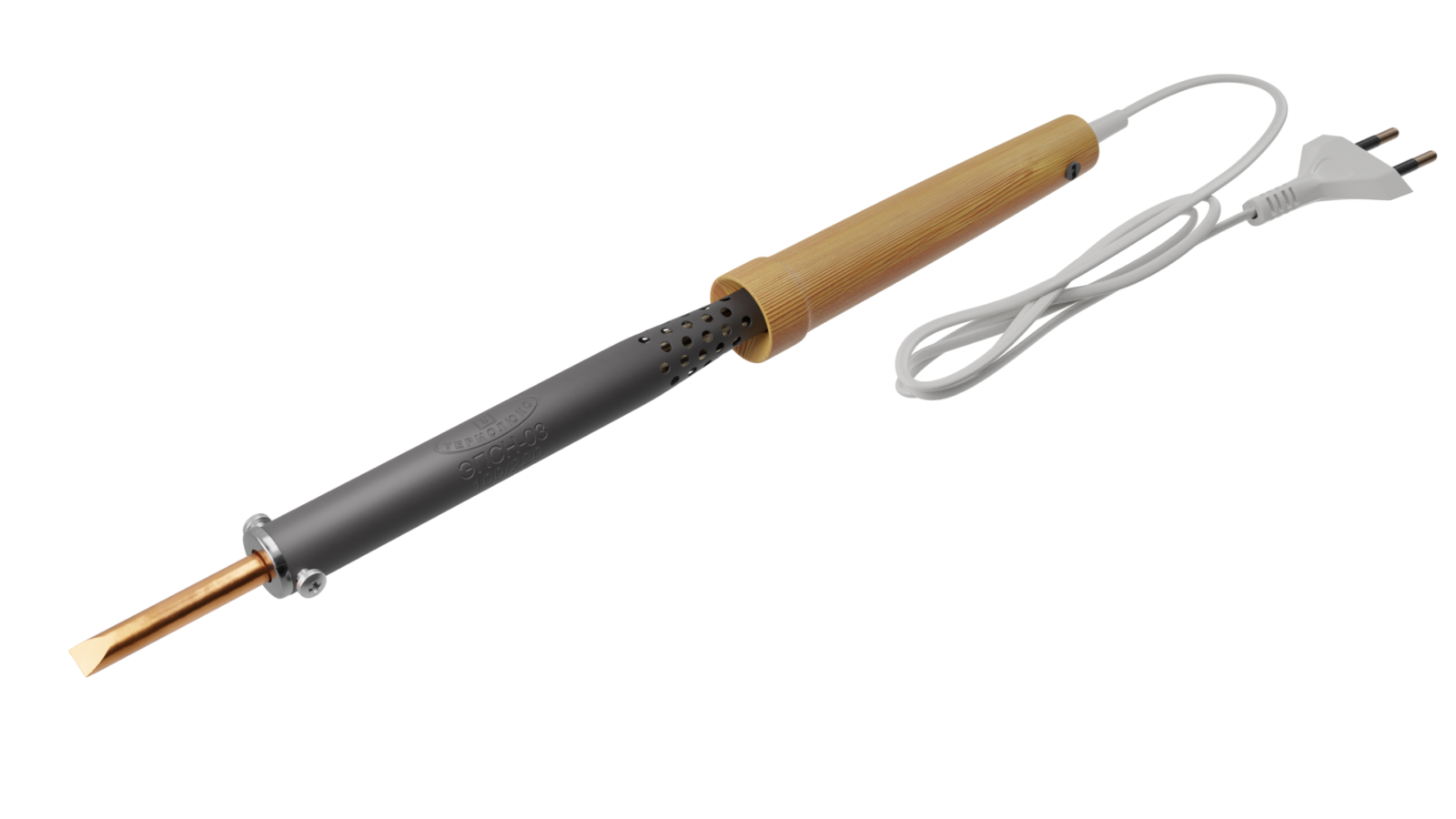 Паяльник бытовой 80 Вт Термолюкс, деревянная ручка. ЭПСН-03-80/220.