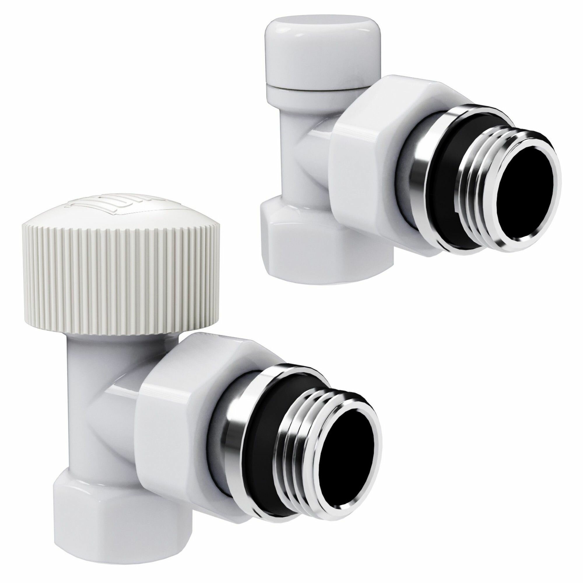 Набор термостатический угловой Royal Thermo Design 1/2"М30х1,5 (Белый)