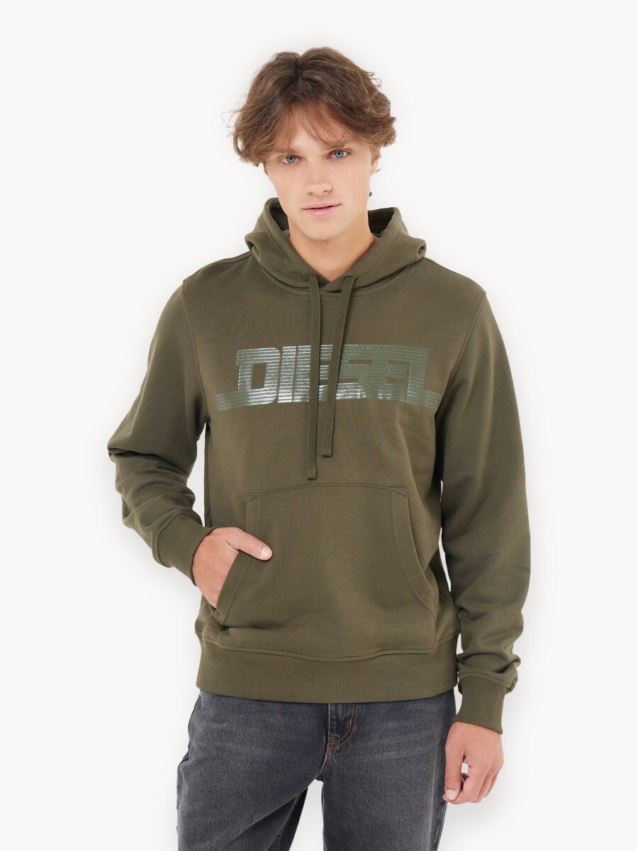 Худи DIESEL, размер XL, , темно-зеленый