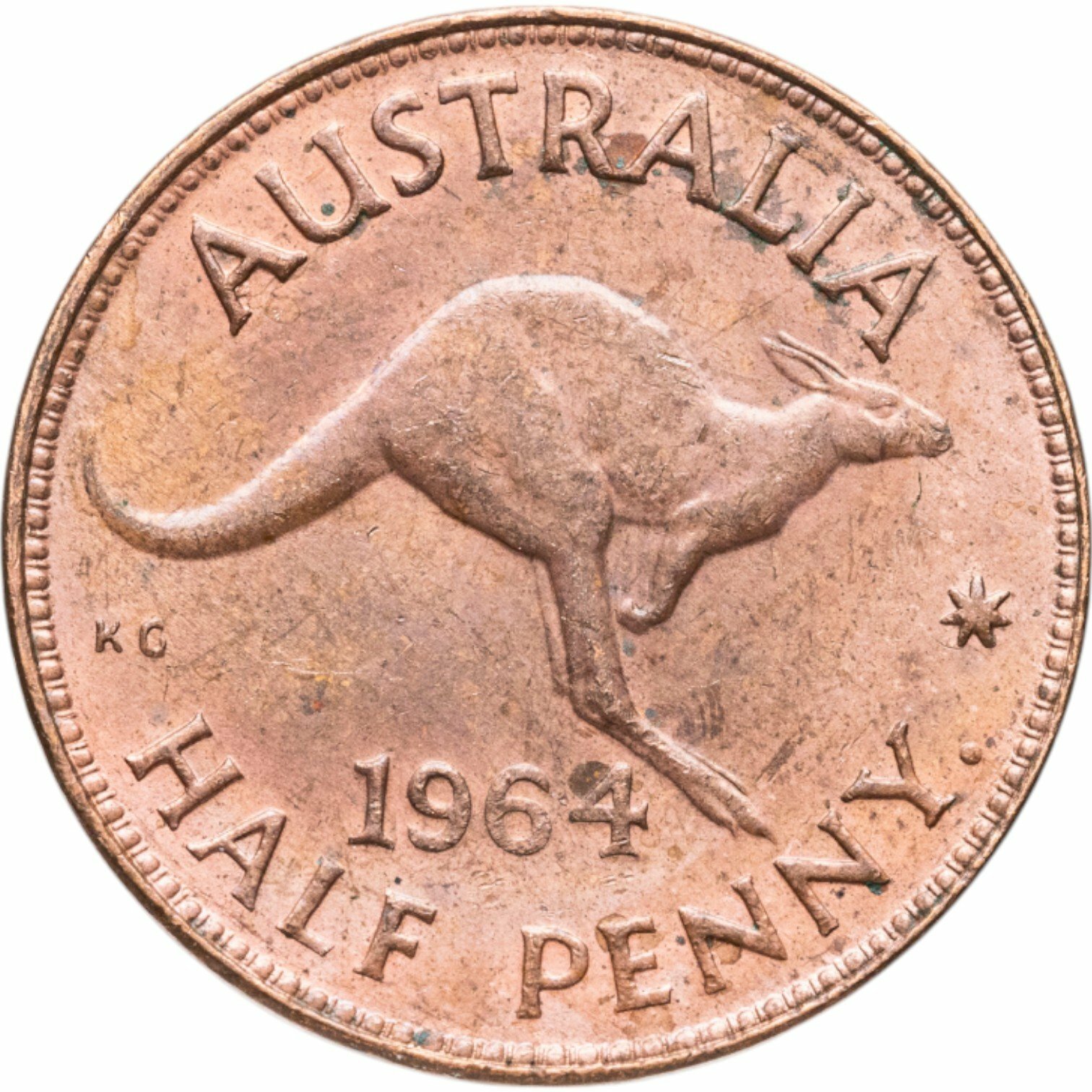 Австралия 1/2 пенни penny 1964, Бронза, в сохранности AU-UNC
