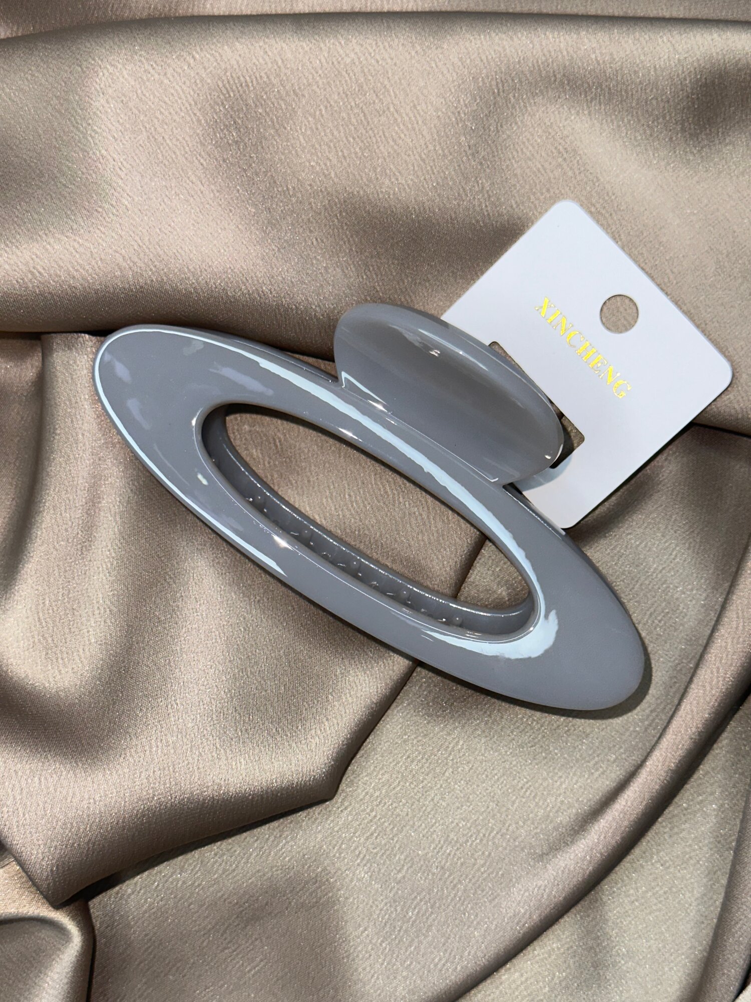 Заколка в стиле буквы О, премиум, качество люкс, стильная, модная, корейская, цвет мокрый асвалть