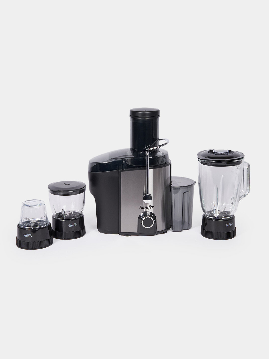 Многофункциональная кухонная соковыжималка‑блендер‑чопер‑кофемолка Sonifer SF‑5525 4‑в‑1, 800 Вт — фото 1