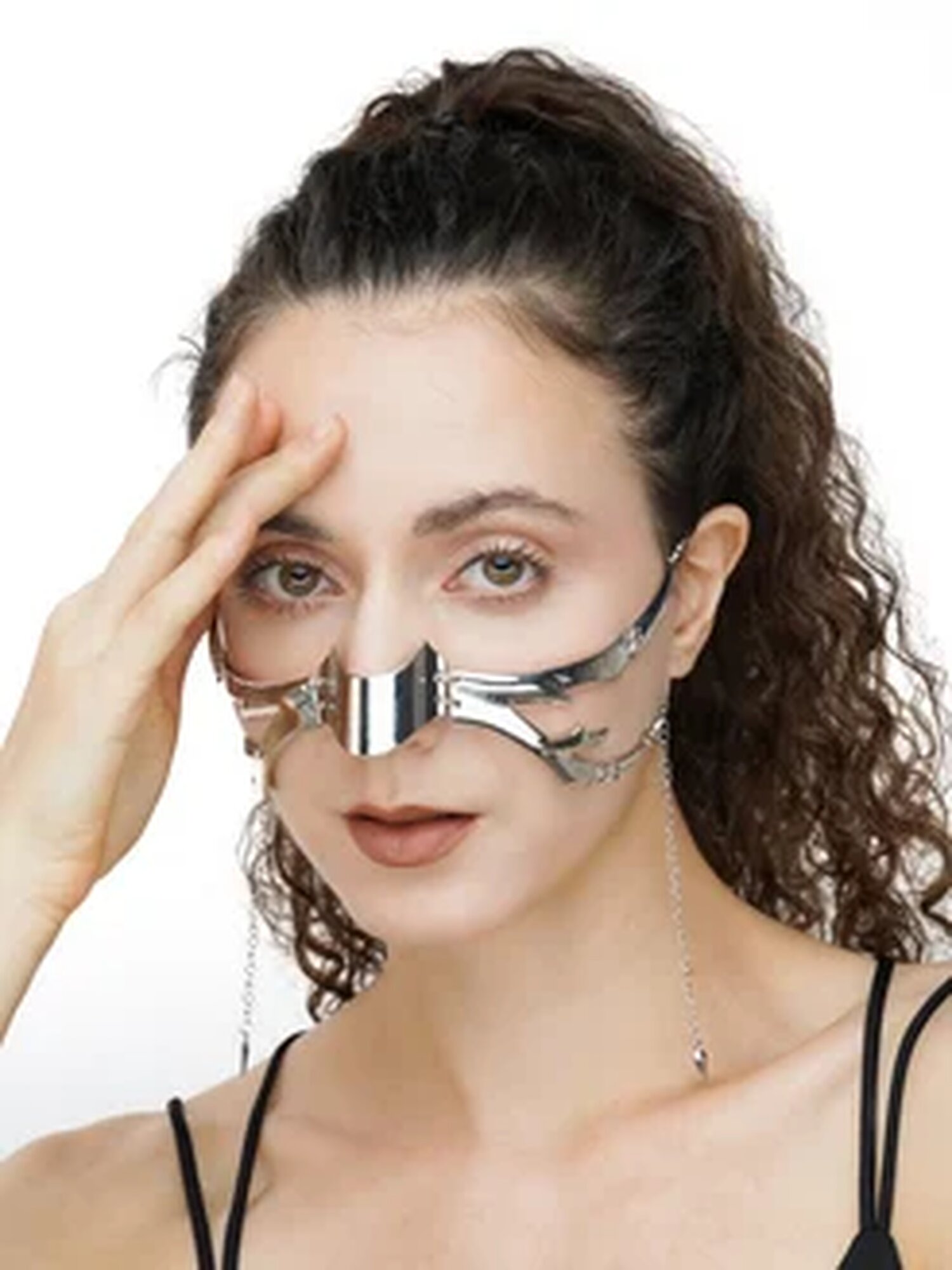 Маска в стиле киберпанк / Маска карнавальная / Украшение на лицо