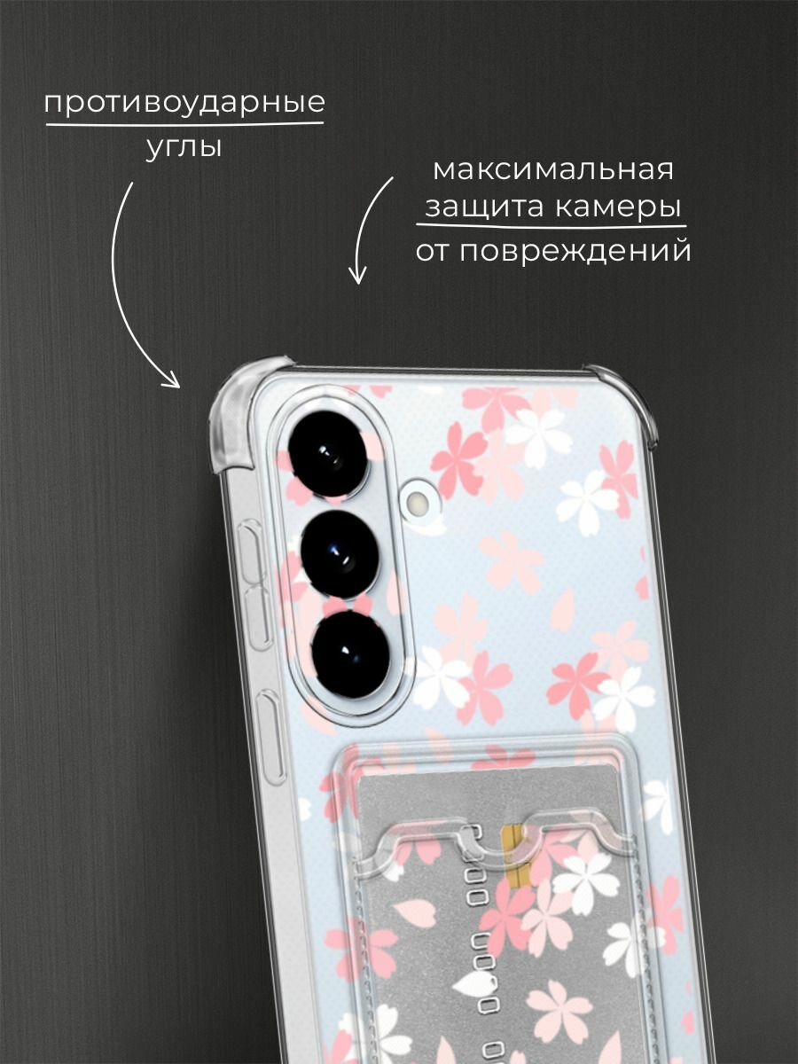 Чехол на Samsung S26 Plus (Самсунг S26 Плюс) с картой и принтом Весеннее цветение — фото 1