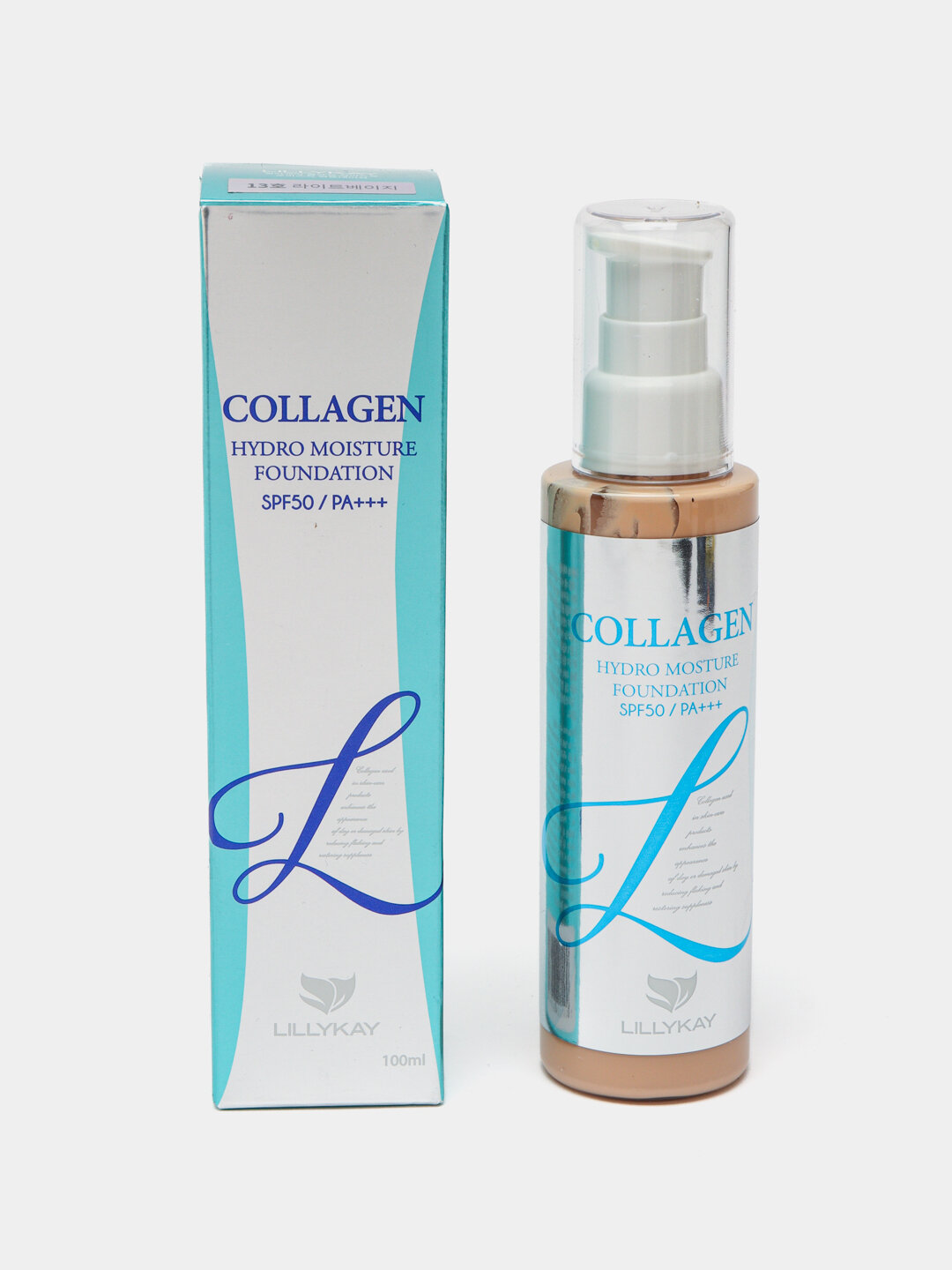 Тональный крем с коллагеном v экстрактом слизи улитки Lillykay, Корея , голубой цвет, тон 13