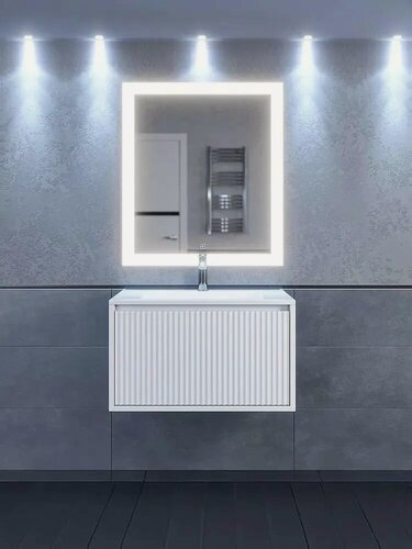 Изображение товара Тумба под раковину для ванной Uperwood Next подвесная, 70х45х40 см, белая, 1 ящик