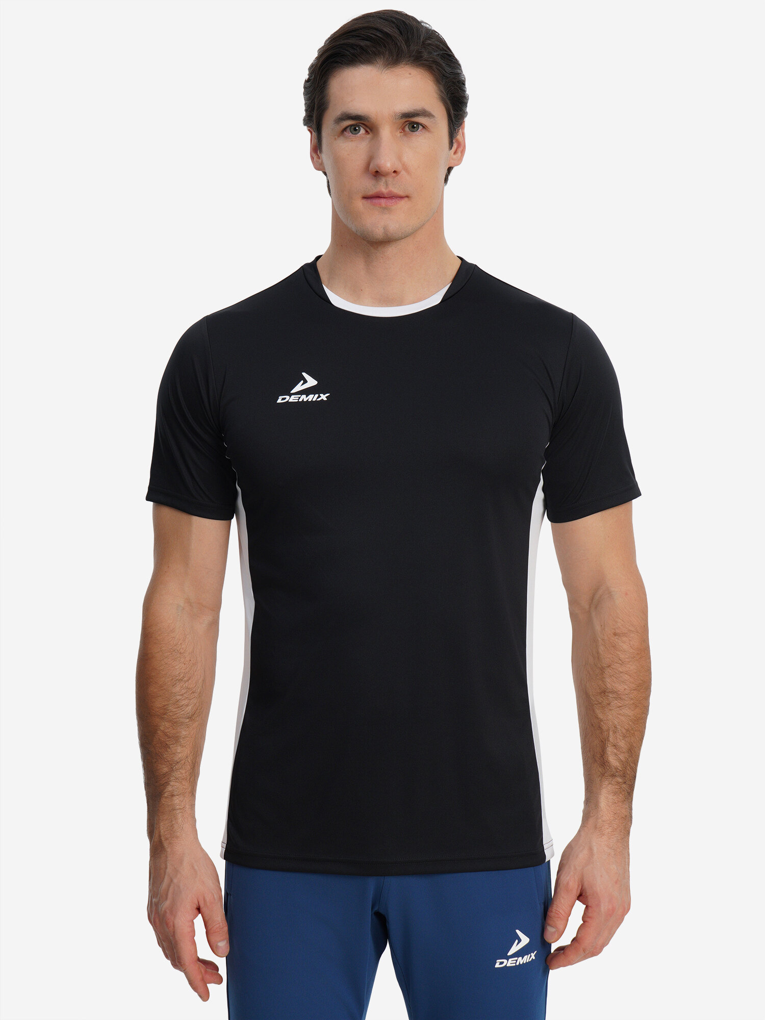 Футболка спортивная Demix, размер 50, черный/белый — фото 1