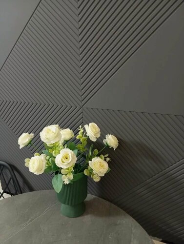 Изображение товара Стеновые панели мдф декоративные, 3д, под ПВХ пленкой, 500х500 мм, графит, 4 шт