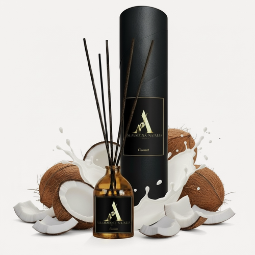 Изображение товара Ароматический диффузор AKHMADOVA NATALIA интерьерный с ароматом "COCONUT", для дома, с палочками, 100 мл