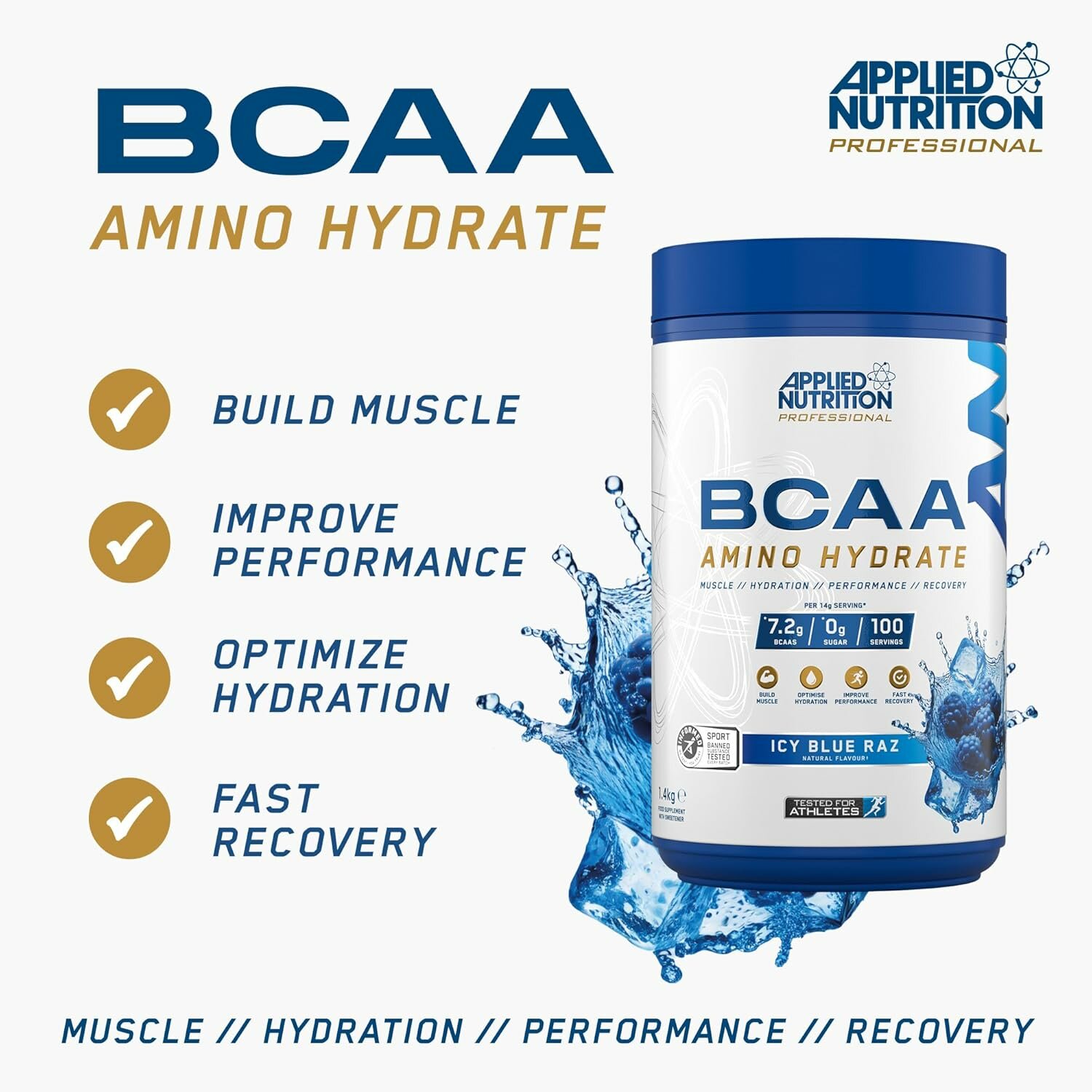 Applied Nutrition BCAA Amino Hydrate, 1,4 кг, вкус Icy Blue Raz — фото 1