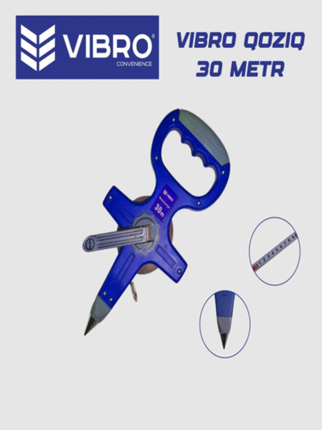 Строительная рулетка Vibro, II класс точности, нейлоновое покрытие Vibro Измерительная лента 50м