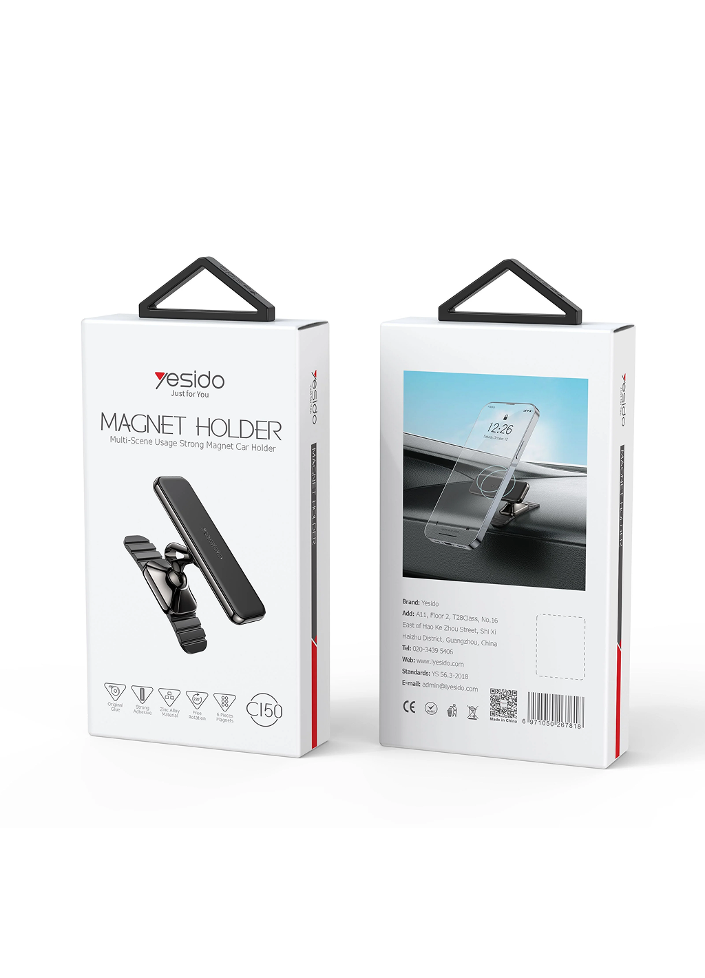 Магнитный держатель для телефона Yesido C150, для автомобилей — фото 1