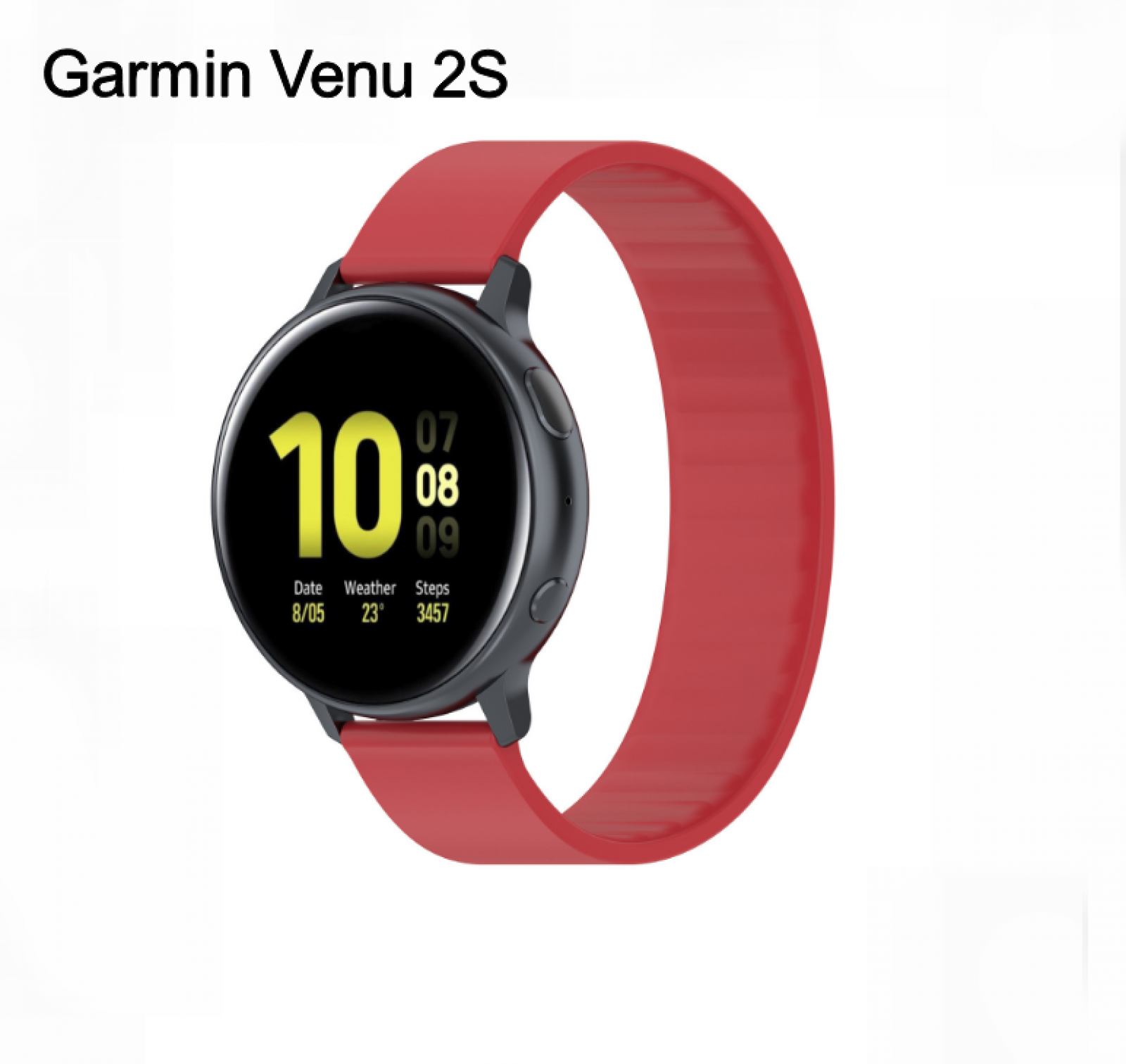 Силиконовый ремешок MyPads для Garmin Venu 2S, гипоаллергенный, быстросъемный, красный