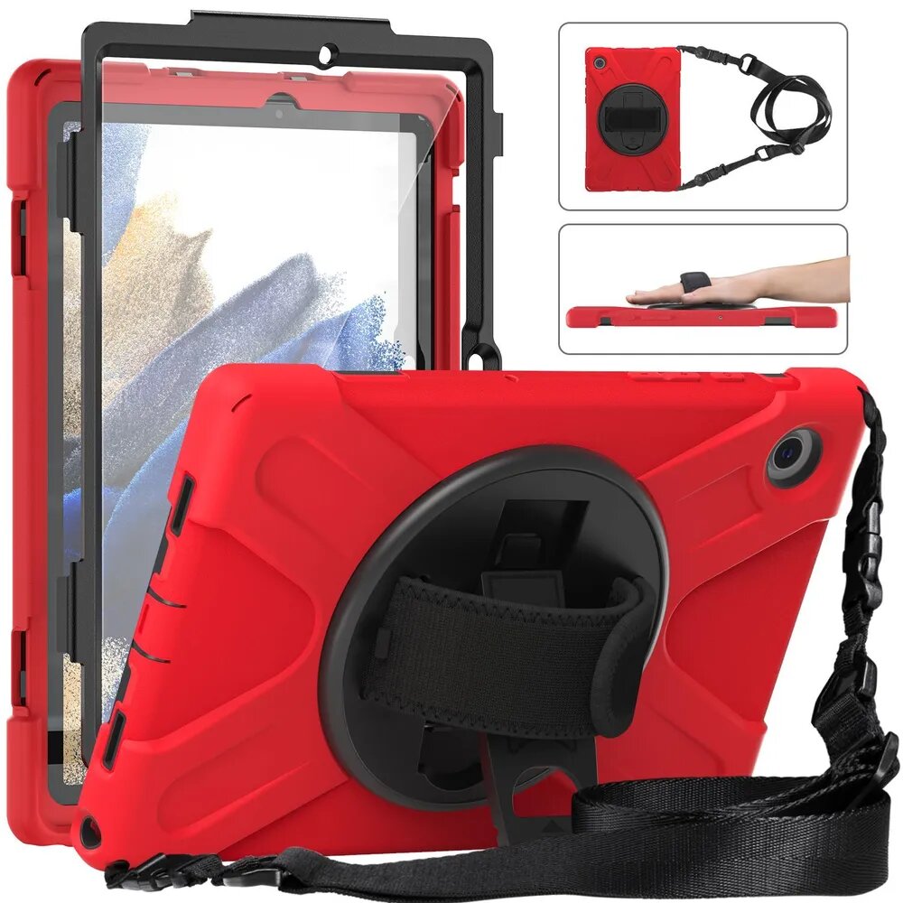 Чехол для Samsung Galaxy Tab A8 X200 X205 10.5inch 2021, Защитная оболочка Силикон PC Shockproof Case, красный
