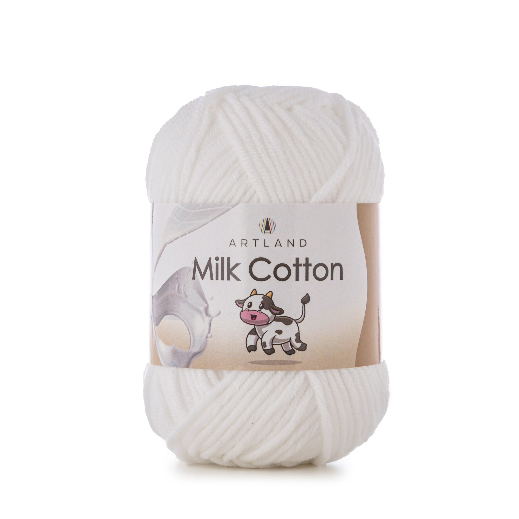 Пряжа для вязания Artland Milk Cotton 1 моток (100 м, 50 гр), цвет 19 Белый