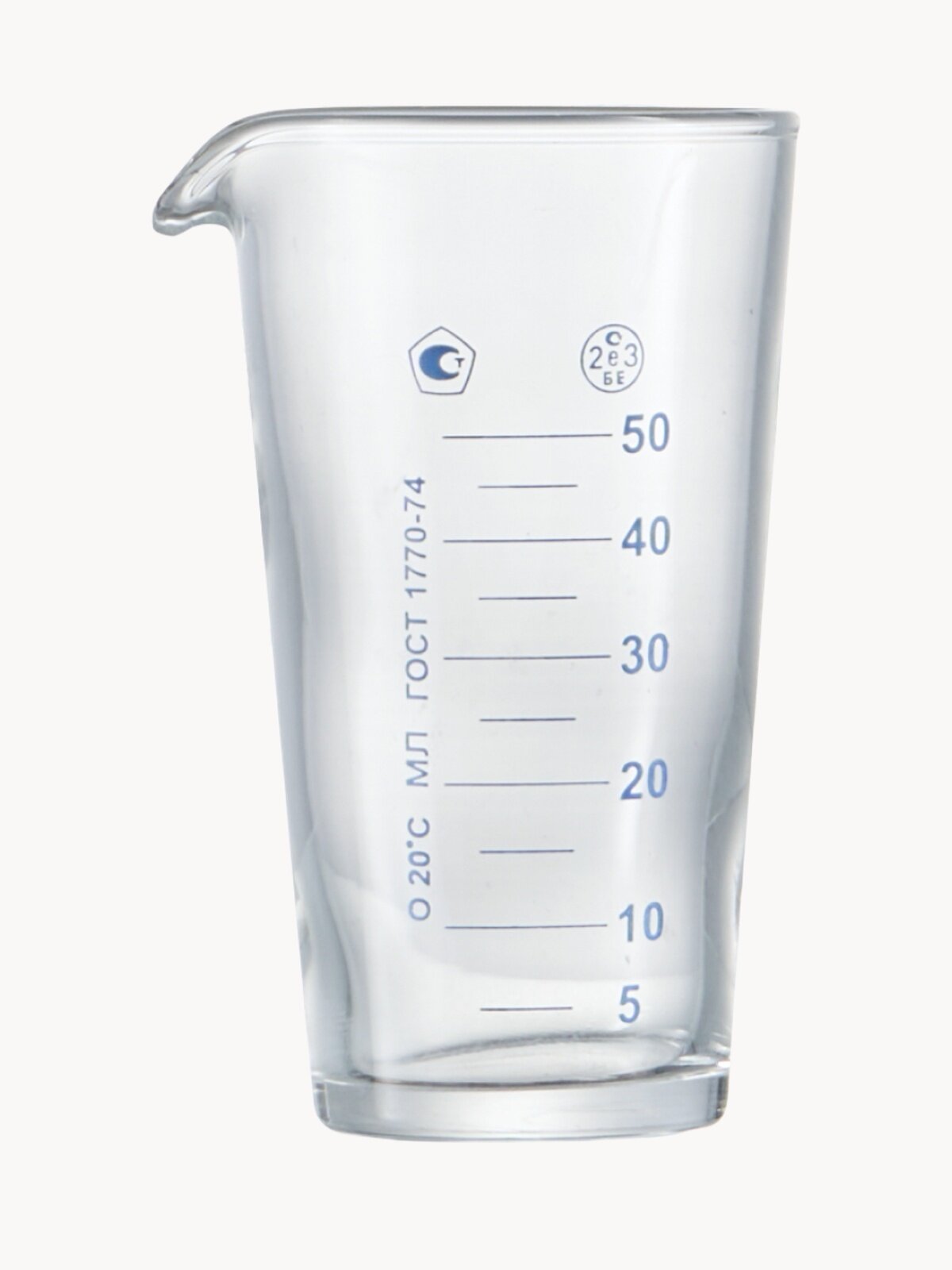 Мензурка Лаборио 50мл, бесцветная, из химико-лабораторного стекла