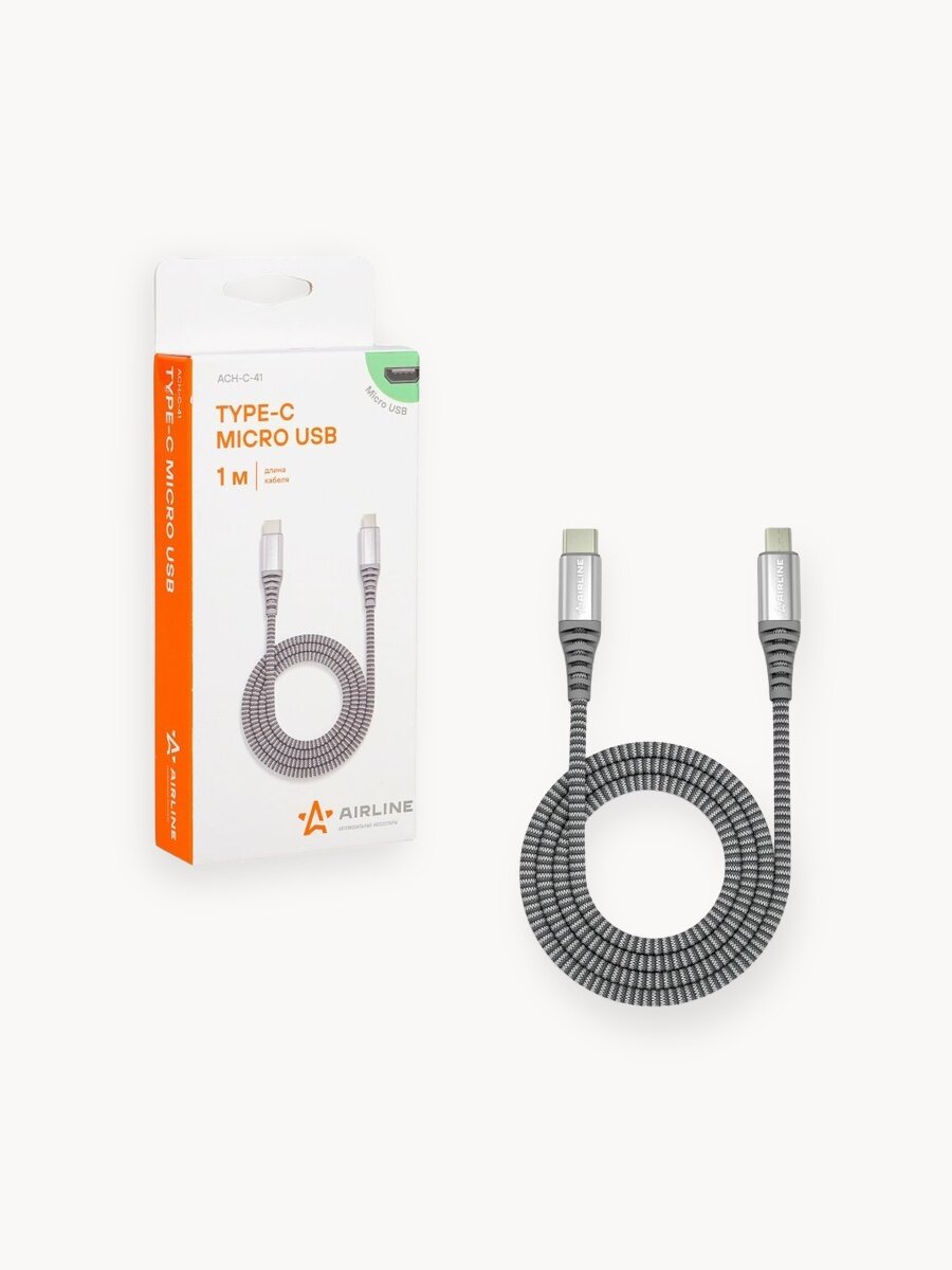 Кабель Type C micro USB для зарядки телефона 100 см 5 В AIRLINE ACH-C-41