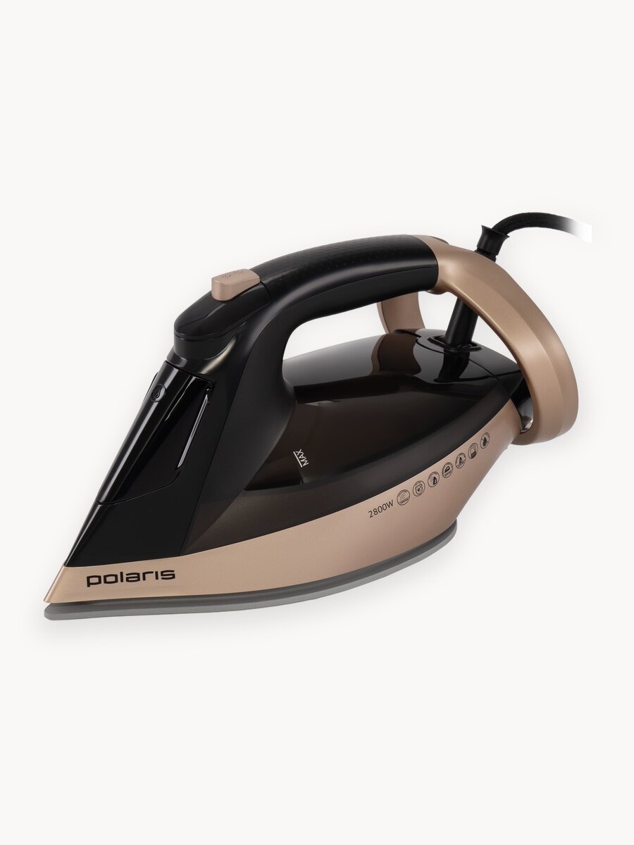 Утюг Polaris PIR 2852AK, керамическая подошва PRO 6 X-Slide Ceramic, 3м шнур, черный/золотой