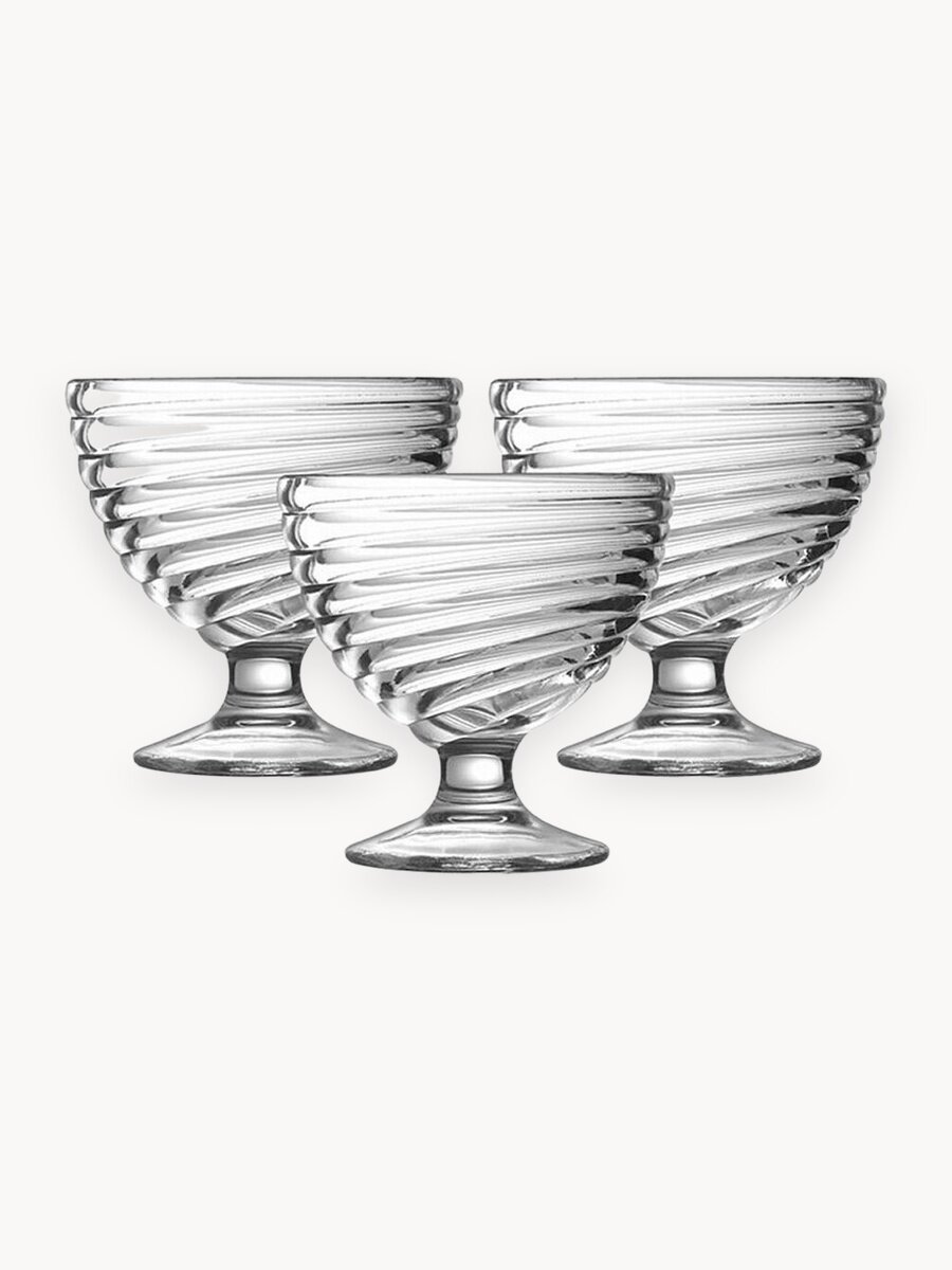 Набор стеклянных креманок для мороженого "свирл" LUMINARC - 3шт, 300мл