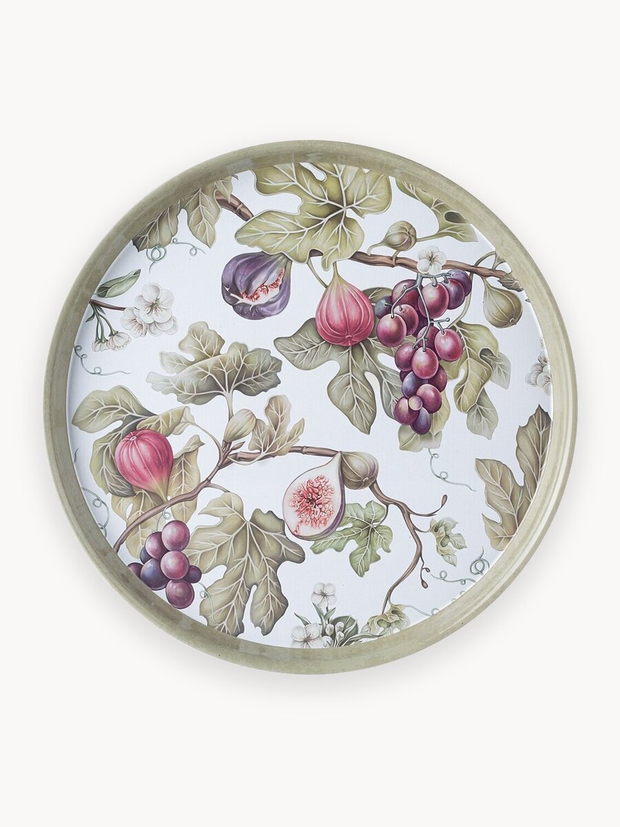 Поднос сервировочный из стали окрашенной Agness "Фрукты. Ягоды" 33 х 2,1 см