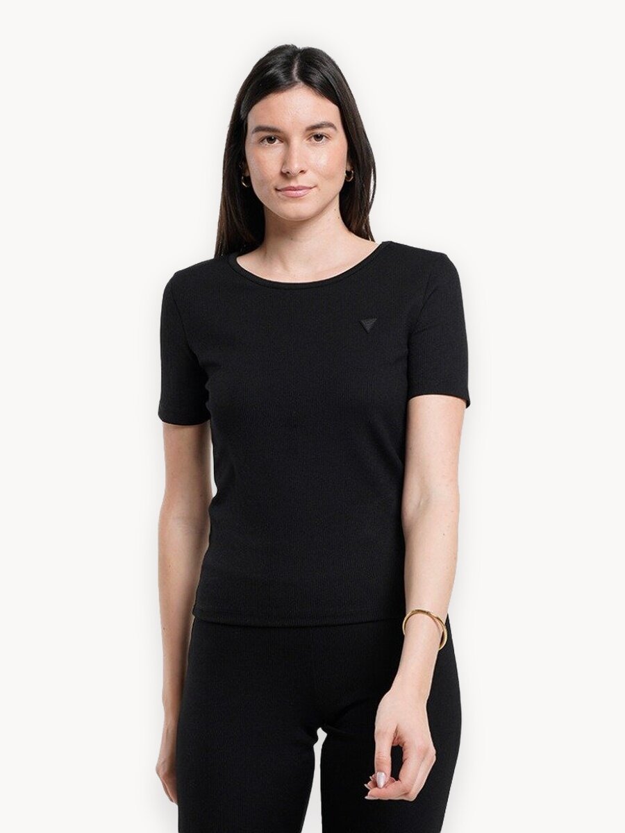 Футболка GUESS STEFFI SS T-SHIRT, размер S, черный