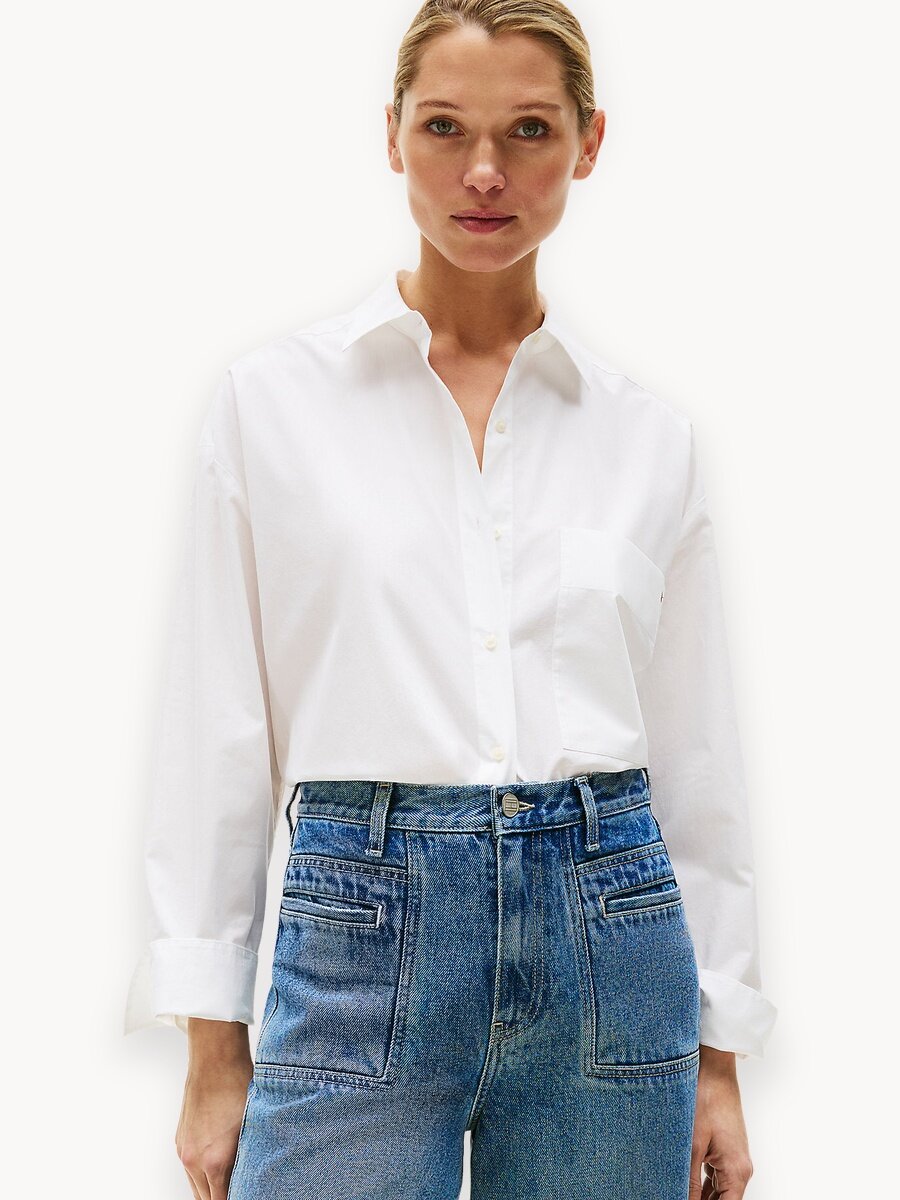 Рубашка TOMMY HILFIGER, размер 38 EU, белый