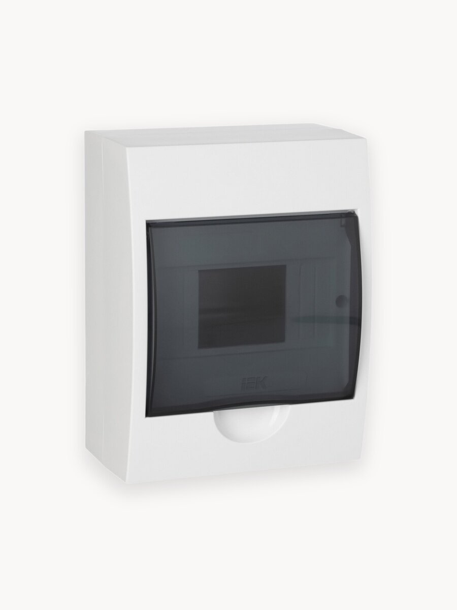 Щит распределительный ЩРН-П-6, 6 модулей, навесной, пластик, IP41, прозрачная дверца, белый, 200х150х97мм