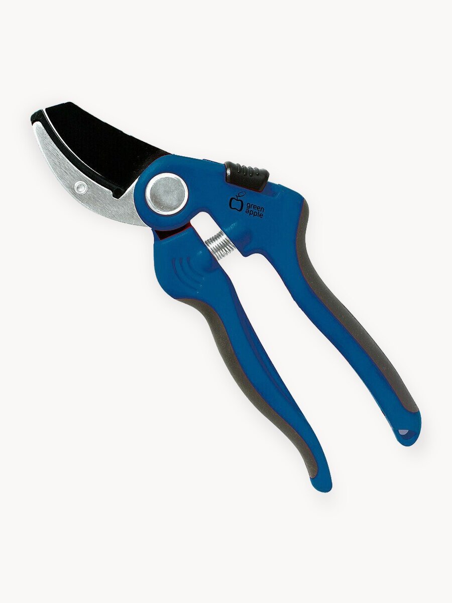 Секатор Green Apple GTBS60-006, с храповиком, лезвие сталь, ручки пластик, длина 25 см
