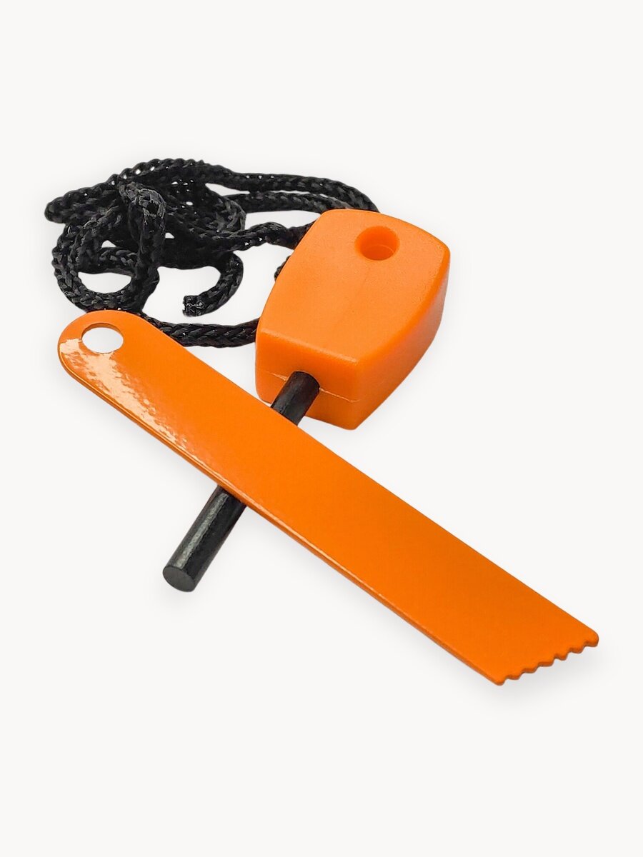 1 шт. Огниво туристическое многофункциональное, 7 см, оранжевое