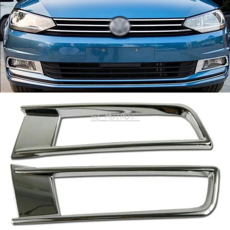 Для VW Volkswagen Touran 2016 2017 ABS хромированная передняя противотуманная фара автомобиля, накладка на фару, 2 шт, рамка противотуманной фары автомобиля, внешний Стайлинг автомобиля