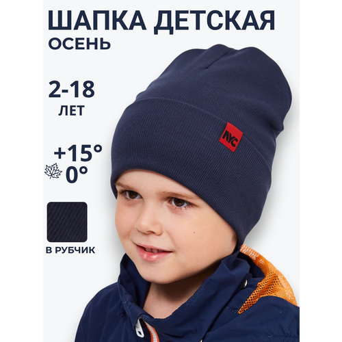 Шапка-бини NYCkids для мальчиков, размер 48-52, графит/серый